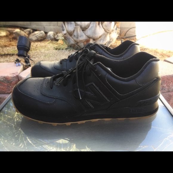 new balance men's nb574 leather pack running shoe
